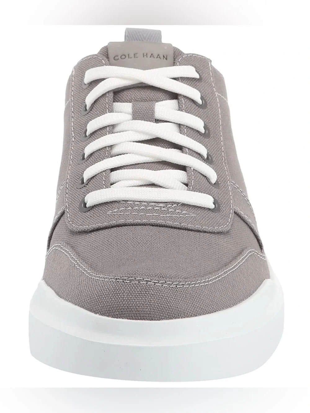 Cole Haan Men’s Gray Canvas Low-Top Sneakers with White Sole - Picture 2 of 16